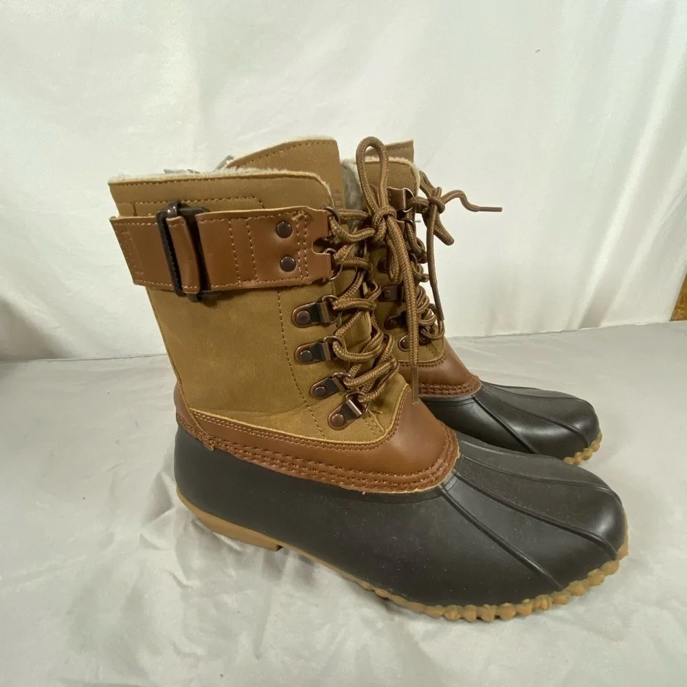 Jambu Calgary Brown/Whiskey Duck New in Box Waterproof Duck Boots Size 7.5